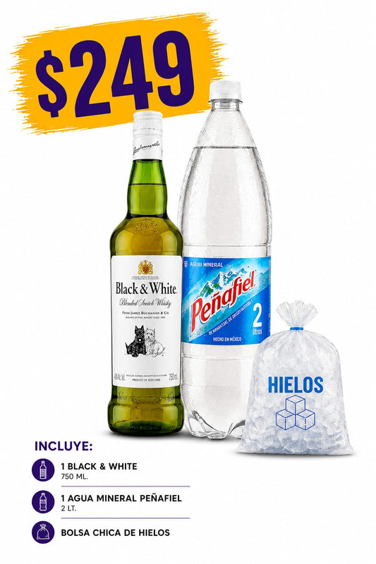 Combo Whisky Black & White 700ml